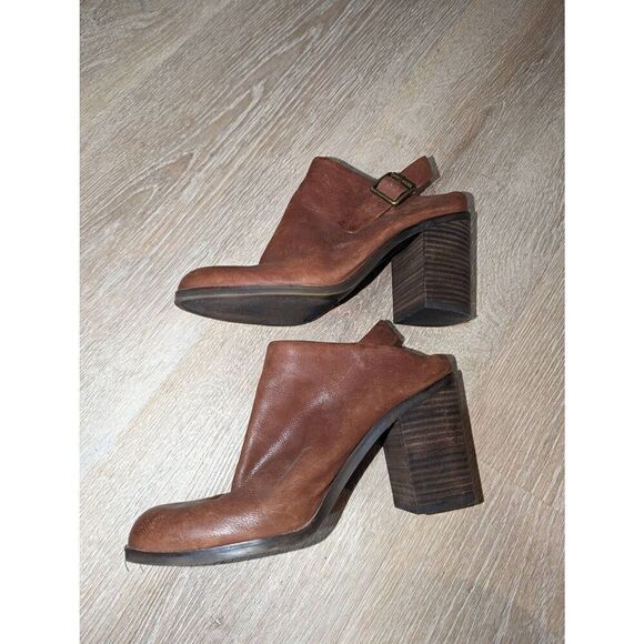 Lucky Brand Machiko Booties Womens 8.5 Brown Leather Distressed Stacked Heeled M - Picture 13 of 13